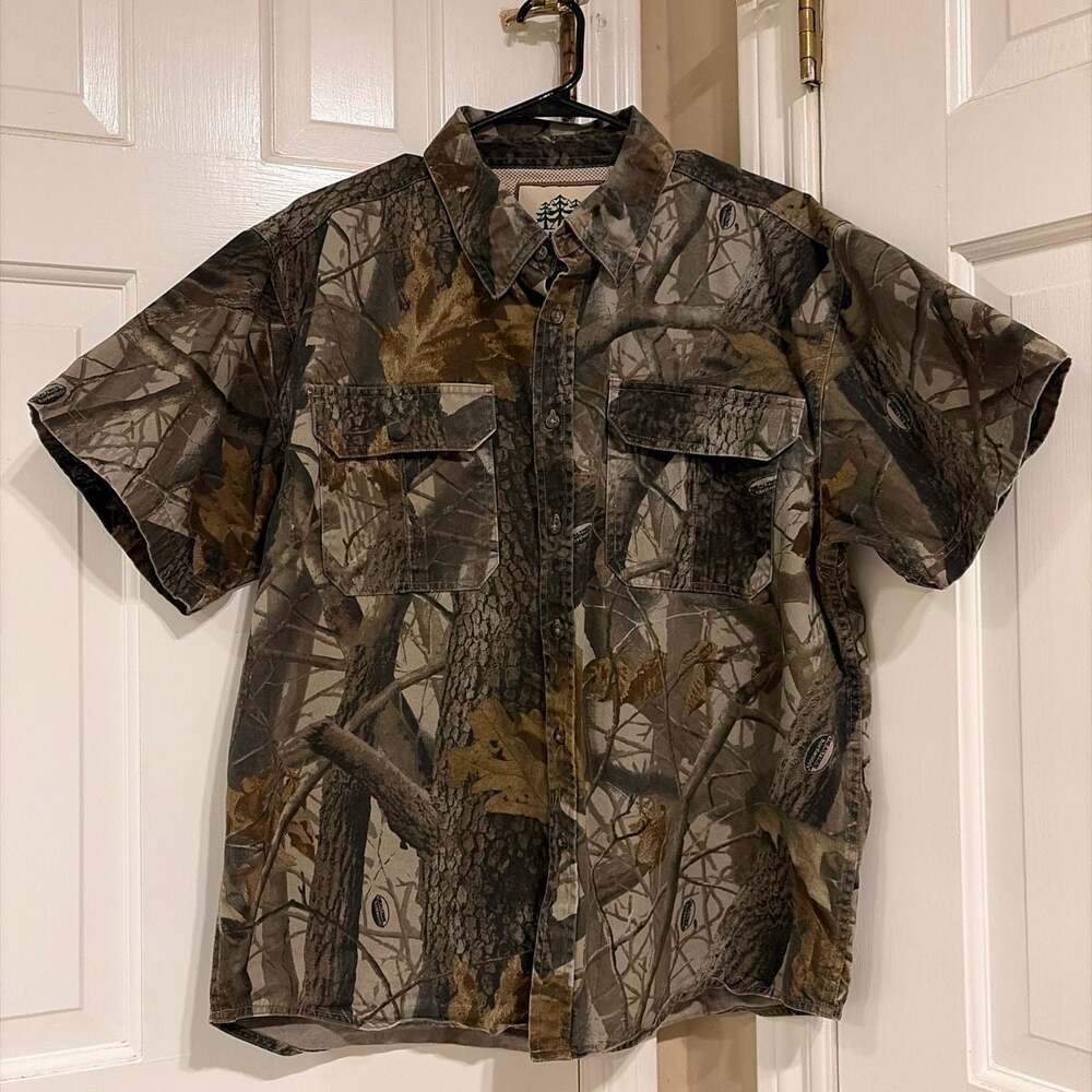 Tallwoods Elementwear RealTree Hardwoods Camo Short Sleeve Shirt XL